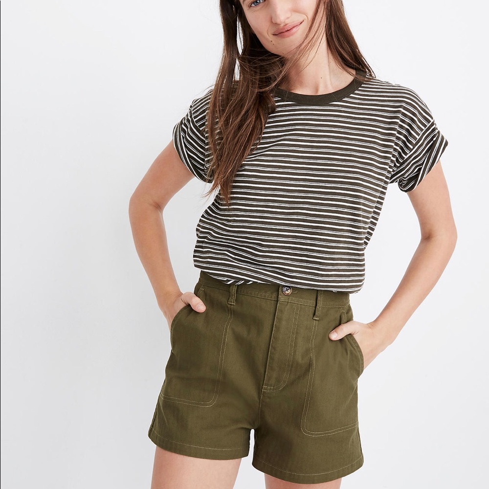 NWT Madewell Camp Shorts in Kale
